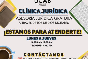 Clínica jurídica de la Ucab Guayana continúa con las asesorías virtuales