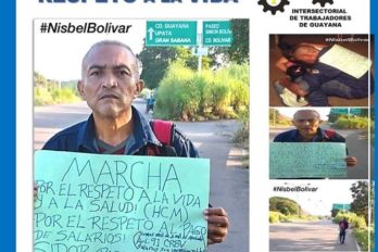 Sidorista caminó desde Ciudad Bolívar hasta Ciudad Guayana reclamando su salario