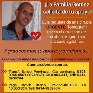Luis Gómez (Berejú) necesita someterse a operación con urgencia