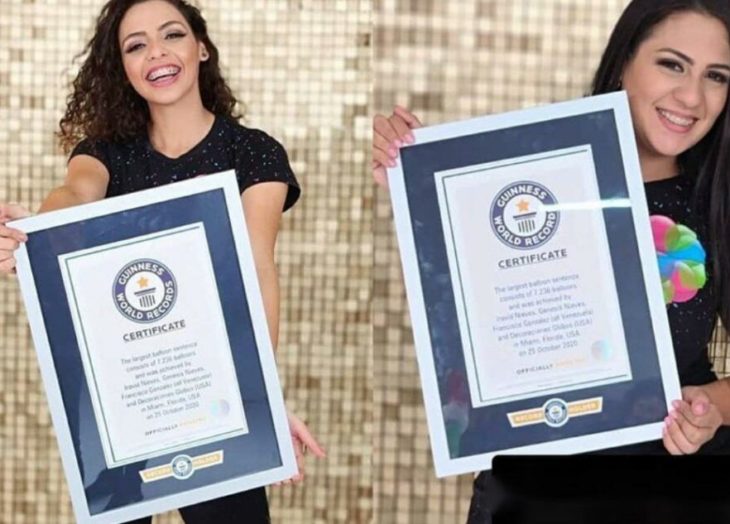 Hermanas venezolanas ganan Récord Guinness a la frase más larga hecha con  globos - Diario Primicia