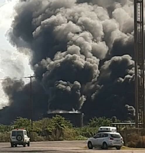 Reportaron incendio en depósito de aceites usados en Sidor