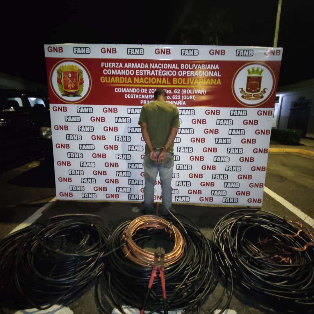 Lo sorprendieron hurtando cableado del Proyecto Hidroeléctrico Manuel Piar - Vimarsana News