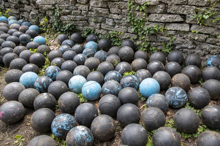 Hombre desenterró 160 bolas de boliche de debajo de su casa (+fotos