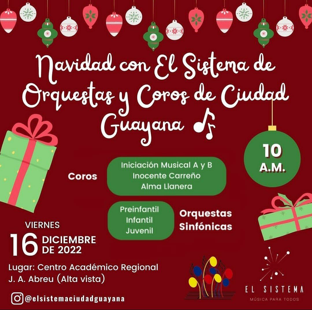 Sistema de Coros y Orquestas invita a concierto navideño