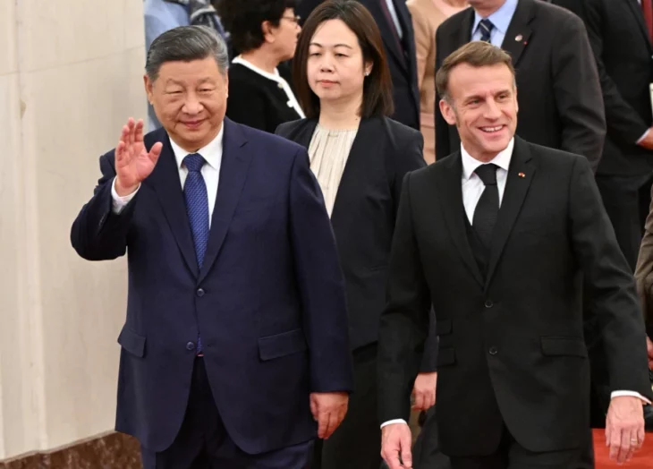 Xi Jinping y Emmanuel Macron
