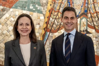 María Corina Machado y primer ministro de los Países Bajos