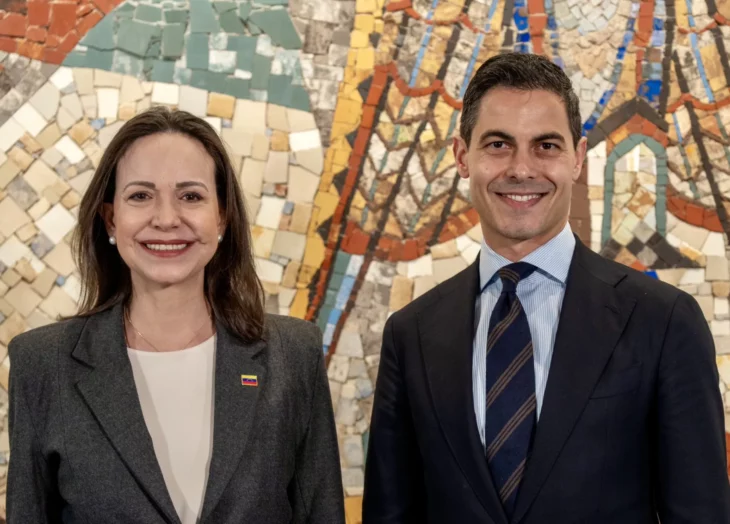 María Corina Machado y primer ministro de los Países Bajos