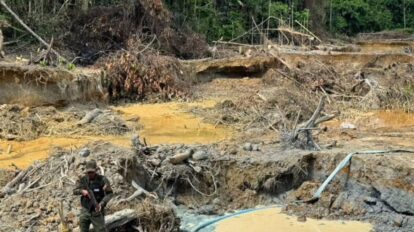 Destruyen campamento de minería ilegal en Angostura