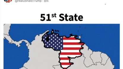 Trump publica un mapa con Venezuela como el 51º estado
