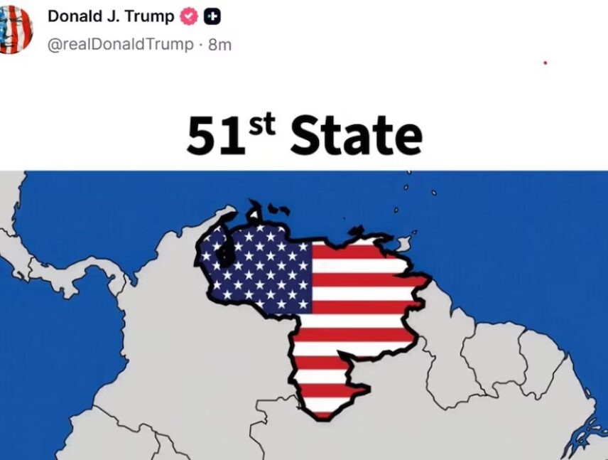 Trump publica un mapa con Venezuela como el 51º estado