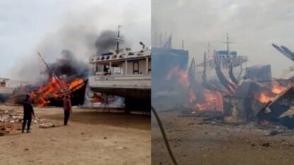 Incendio consumió tres embarcaciones en Margarita