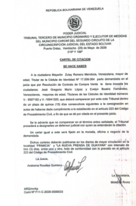 Cartel de Citación