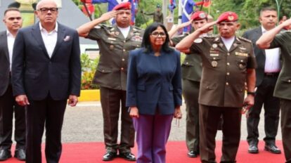 Delcy Rodríguez en actos por la batalla de Carabobo.