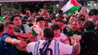 La hinchada de Argentina y Argelia protagonizaron una trifulca