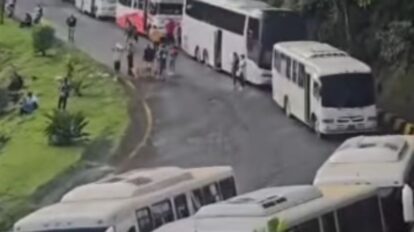 Protesta vía al sur