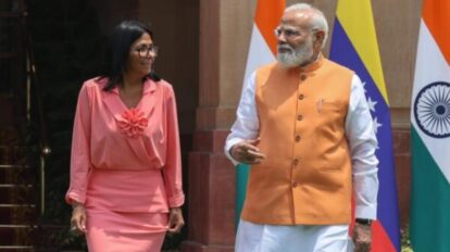 Delcy Rodríguez en la India