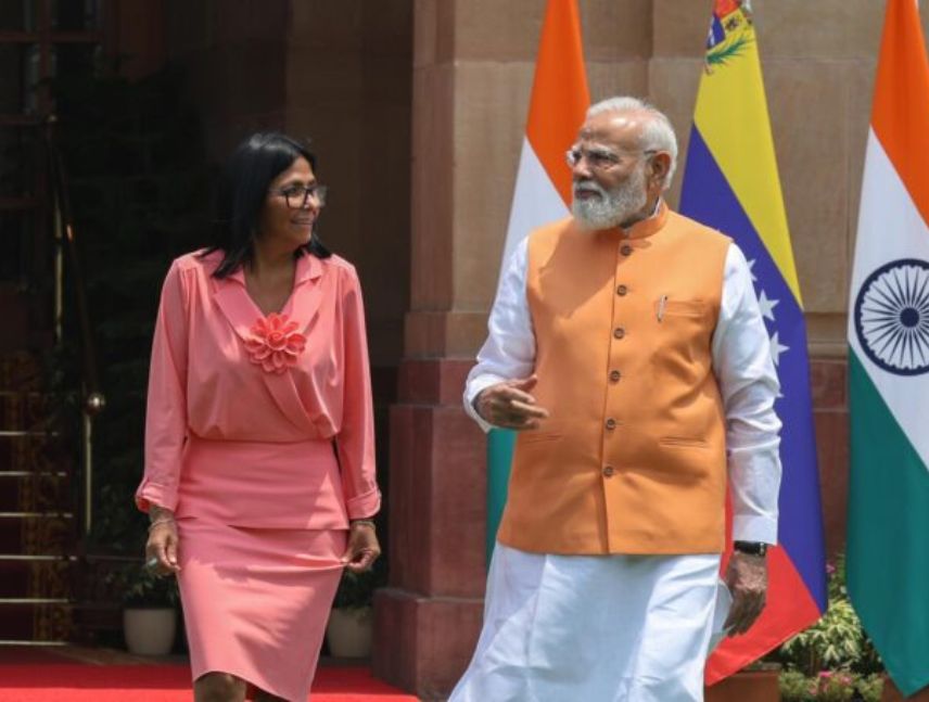 Delcy Rodríguez en la India