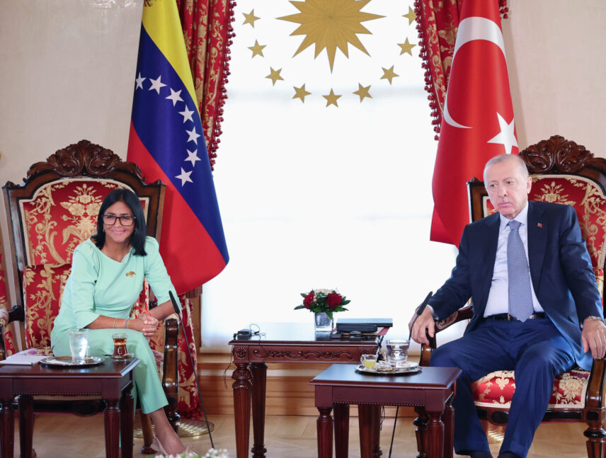 Delcy Rodríguez se reúne con el presidente Recep Tayip Erdogan