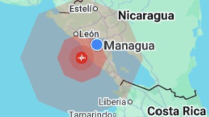 Sismo de 4,6 sacude el sureste de Nicaragua