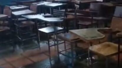 Escuela “Simón Bolívar” de Villa Bahía afectada por las lluvias