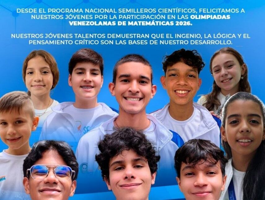Venezuela celebra éxito de Semilleros Científicos en Olimpíadas de Matemáticas