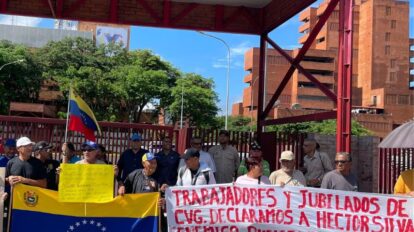 Trabajadores de la CVG protestaron.