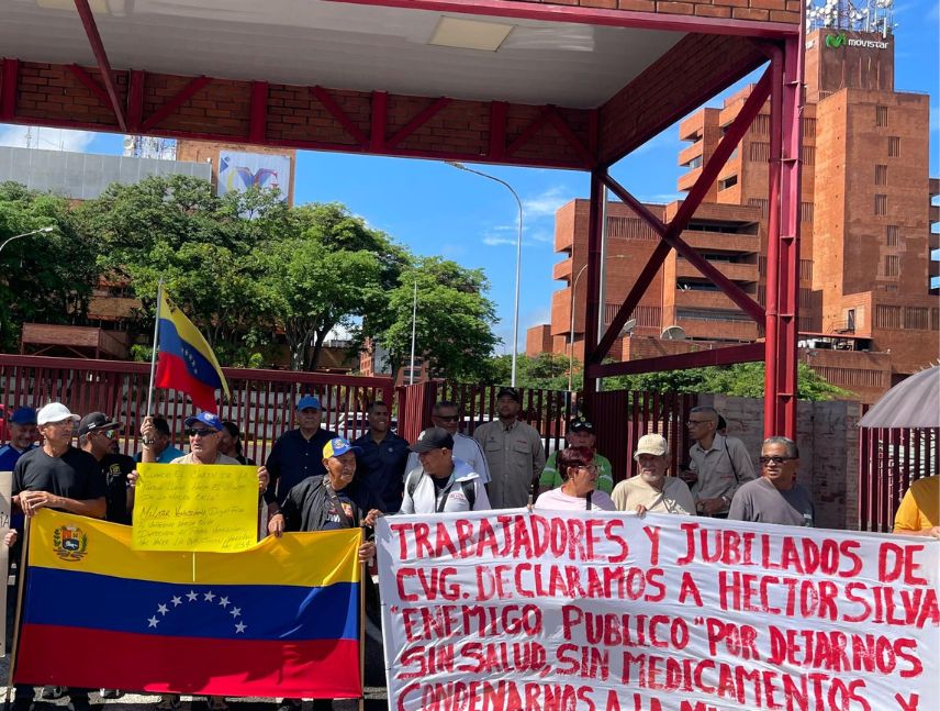 Trabajadores de la CVG protestaron.