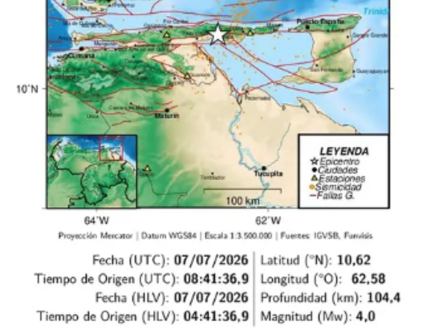 Funvisis reportó sismo en Sucre