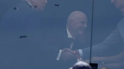 Donald Trump saluda a Pedro Sánchez y al rey Felipe VI