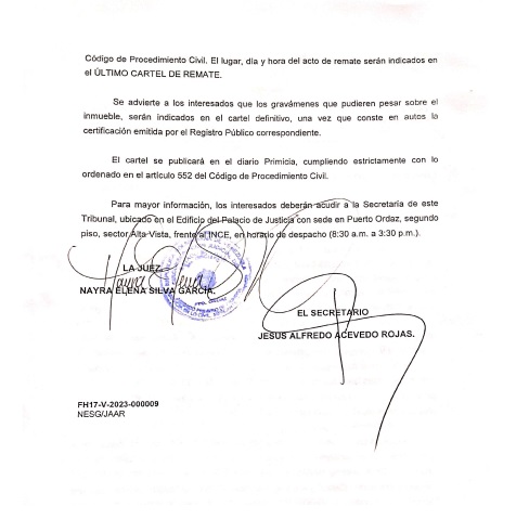Cartel de remate