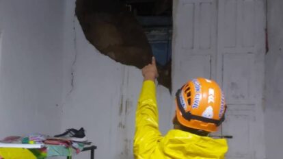 Protección Civil atiende colapso de vivienda por lluvias en San Cristóbal