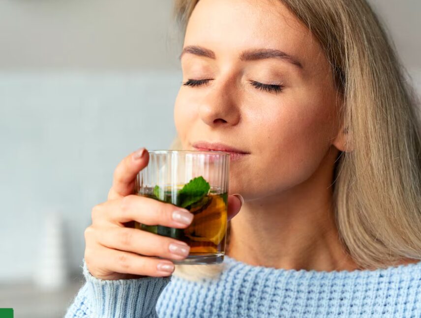 Té de menta verde para el acné