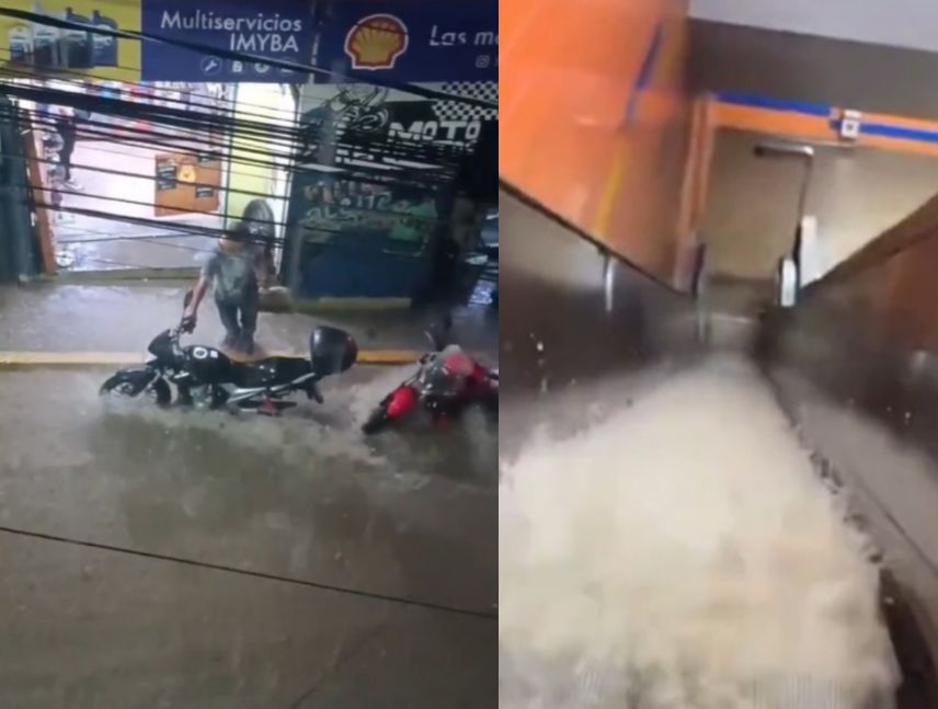 Inundaciones en varios sectores de la Gran Caracas por fuertes lluvias