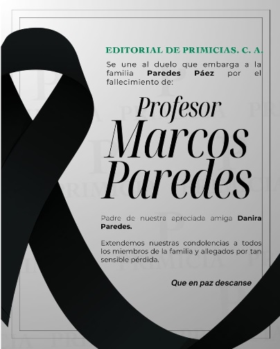 Nota de duelo Marcos Paredes