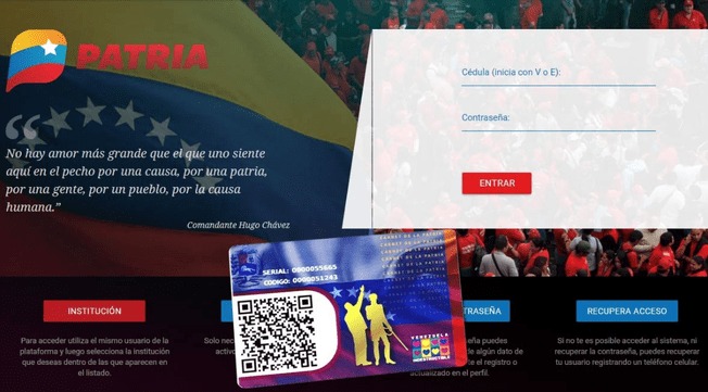 Sistema Patria activa nuevos bonos del 3 al 8 de agosto