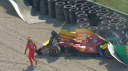 accidente de Charles Leclerc en Monza