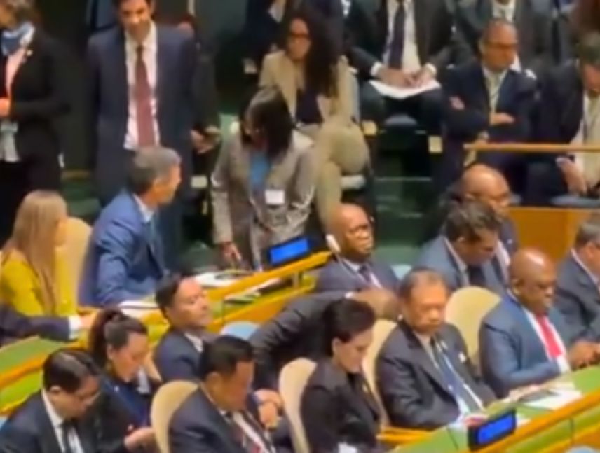 Pedro Sánchez y Delcy Rodríguez ONU