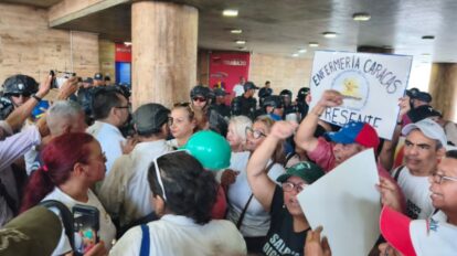 protesta de trabajadores en Caracas