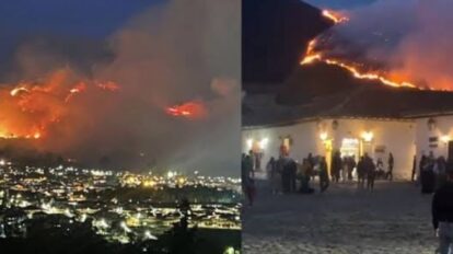 Colosal incendio ganó espacio en Villa de Leyva Colombia
