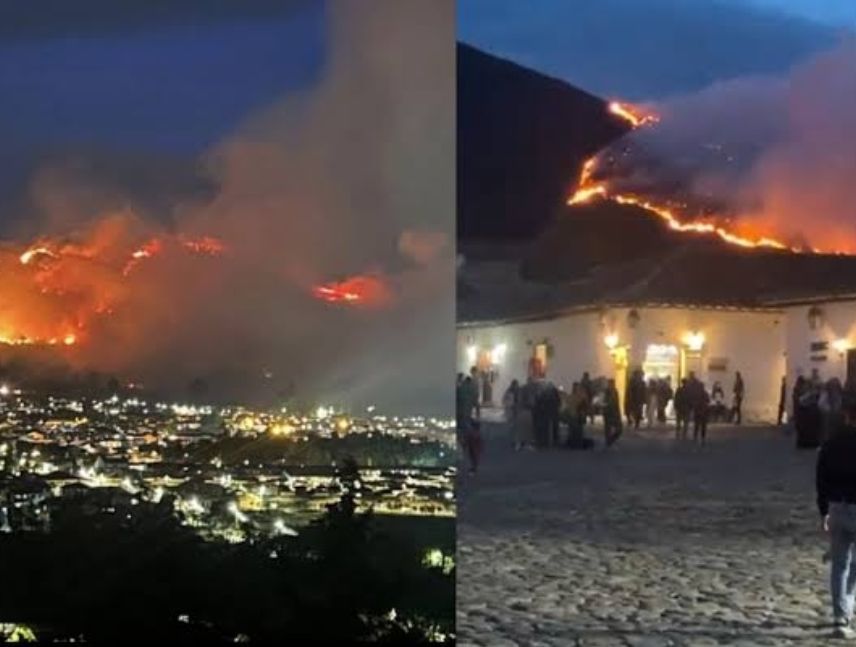 Colosal incendio ganó espacio en Villa de Leyva Colombia