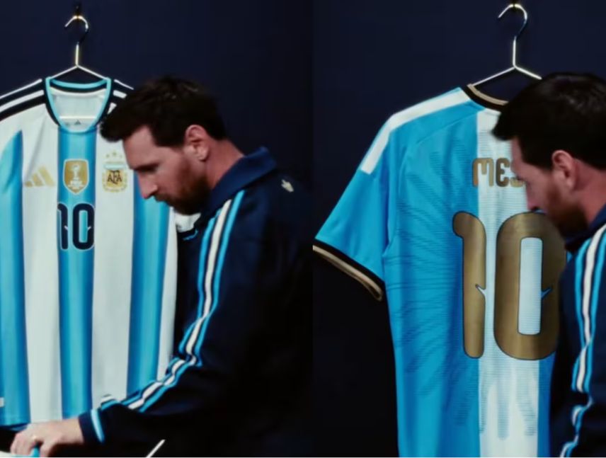Messi muestra la camiseta que usará en su partido de despedida