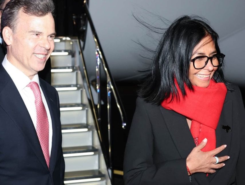Delcy Rodríguez llega a Nueva York