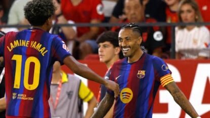 Barcelona arrolla al Sevilla 3-1 y sigue invicto en la punta
