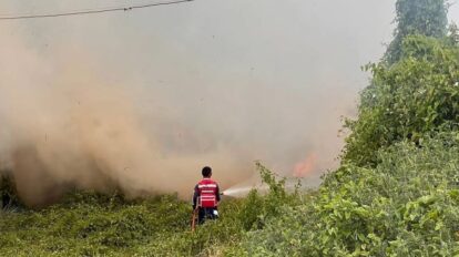 Extinguen incendio en vegetación del sector La Carioca en Roscio