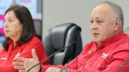 Diosdado Cabello durante el anuncio de una movilización del PSUV en Caracas.