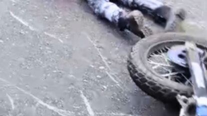 Accidente de motocicleta en avenida Cisneros en el semáforo de Mabloenca