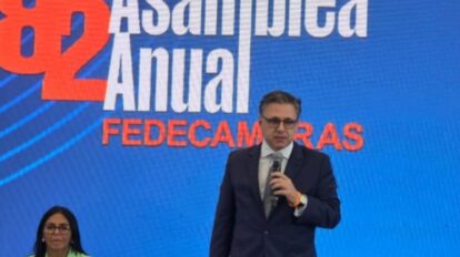 Felipe Capozzolo, presidente de Fedecámaras, durante la 82.ª Asamblea Anual del gremio empresarial venezolano.