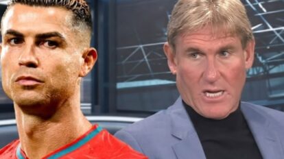 Cristiano Ronaldo durante la polémica con el comentarista británico Simon Jordan por sus críticas a Piers Morgan.