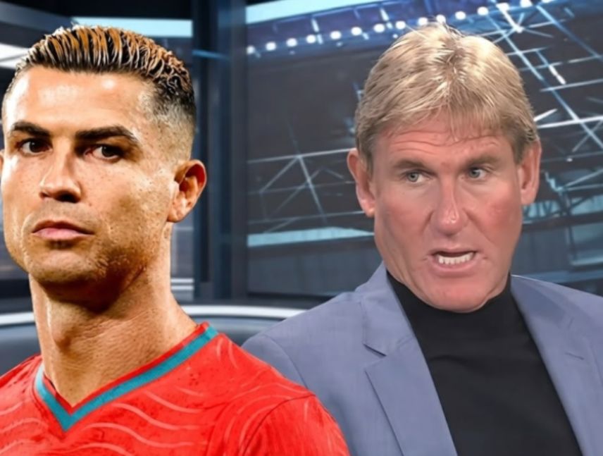 Cristiano Ronaldo durante la polémica con el comentarista británico Simon Jordan por sus críticas a Piers Morgan.
