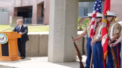 Acto de reactivación del destacamento de seguridad de Marines de Estados Unidos en Caracas.